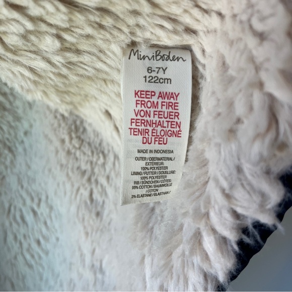 Mini Boden Navy Puffer Vest with Gold Polka Dots Faux Fur Lined - Picture 6 of 8